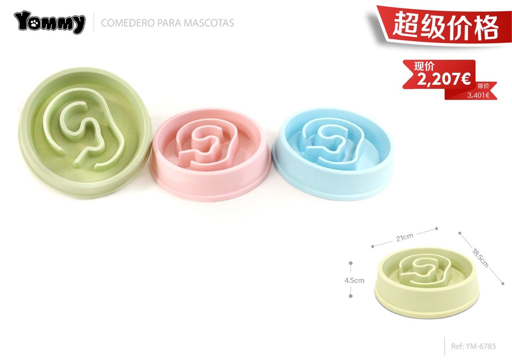 Comedero para mascotas en forma de oreja 21*18.5*4.5 cm - Platos para mascotas