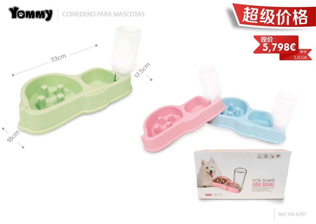 Comedero para mascotas 33x18x17.5 cm - Alimentación para mascotas