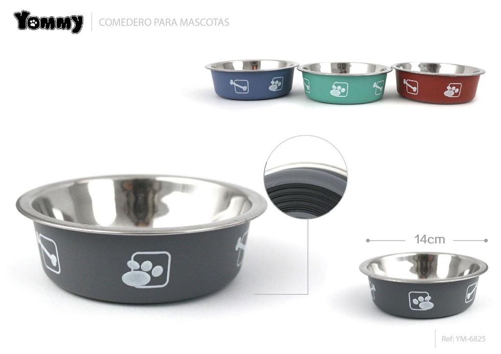 Cuenco para perros de acero inoxidable 14cm para alimentación de mascotas
