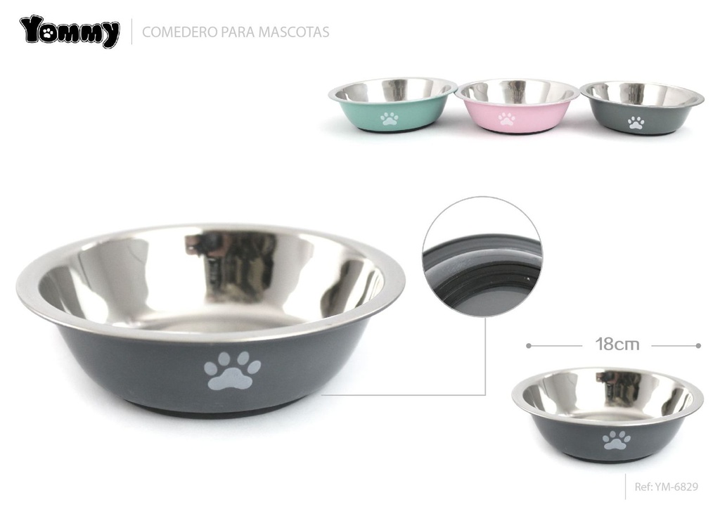 Comedero antideslizante para mascotas 18cm - Plato para alimentación