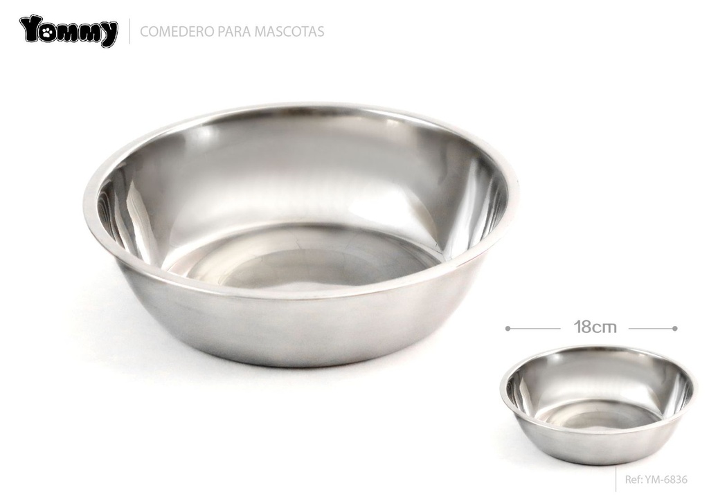 Poco más grueso cuenco de acero inoxidable para perros 18 cm - Cuenco para mascotas