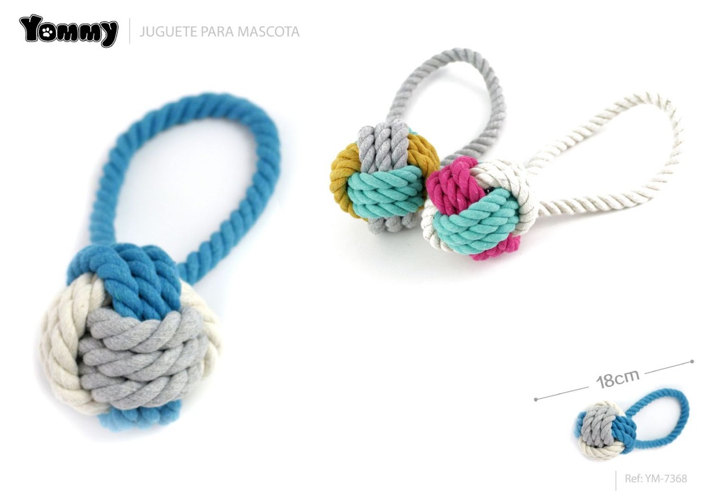 Juguete bola cuerda 18cm - Artículos para mascotas y juguetes