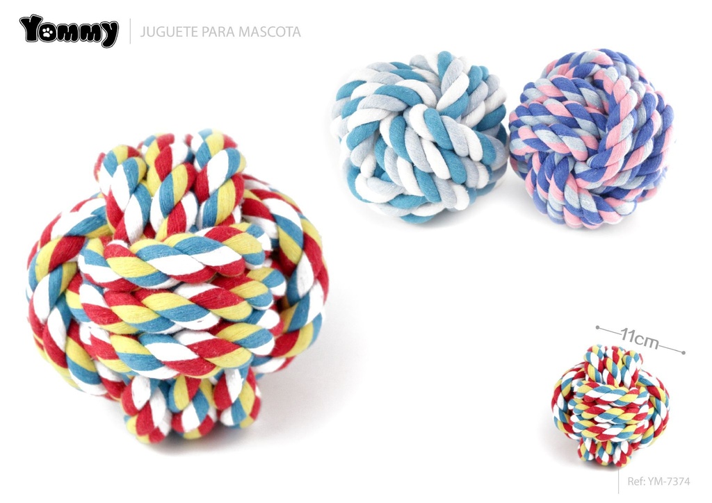 Cuerda con bola de nudos para perros 11cm - Juguete para perros