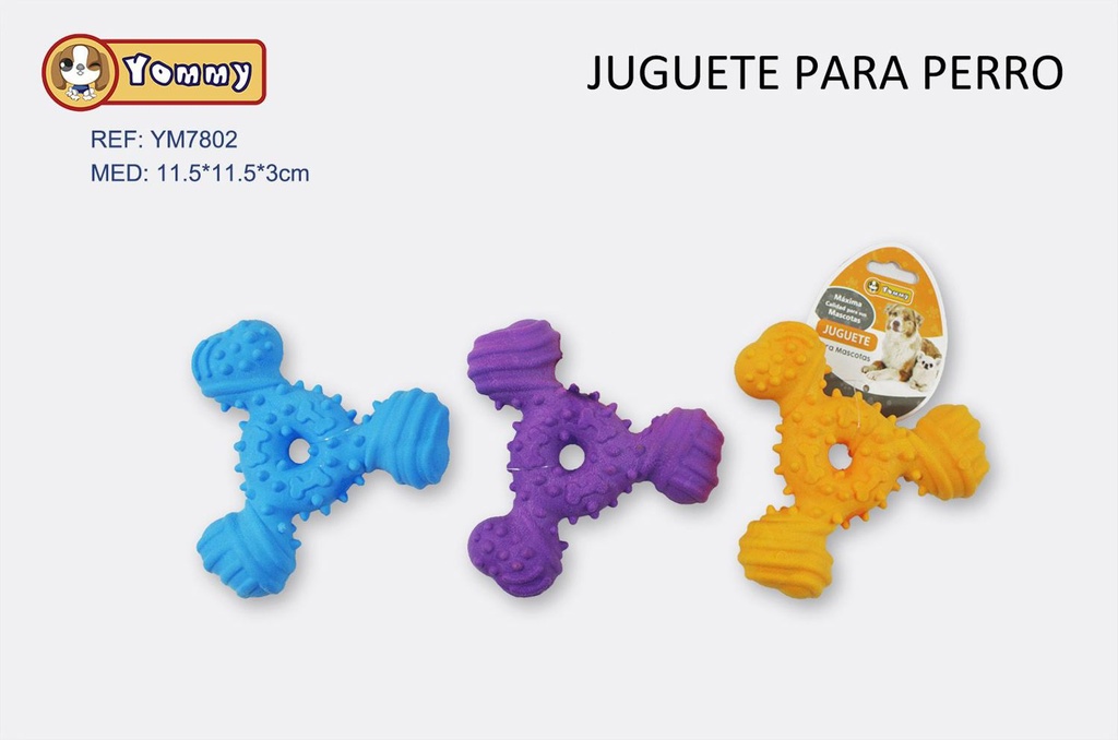 Juguete de TPR en forma de triángulo 11.5x11.5x3 cm - Juguetes para mascotas