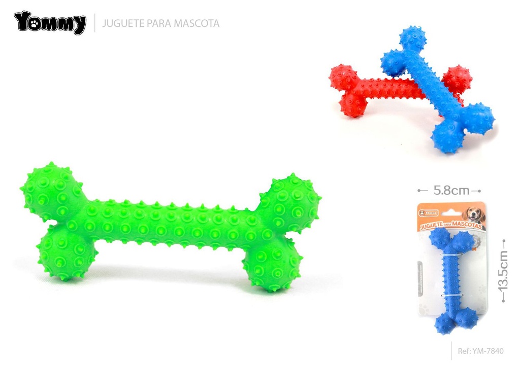  Juguete de goma en forma de hueso para mascotas 13.5*5.8*3.0 cm - Juguetes para masticar