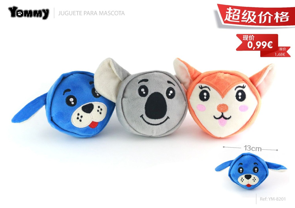 Juguete de peluche en forma de animales dia 13cm para mascotas