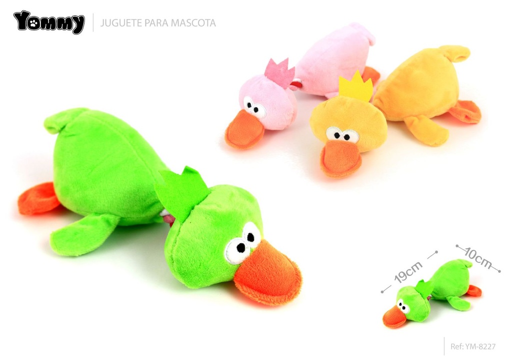 Juguete de peluche para mascotas en forma de pato 19x10cm