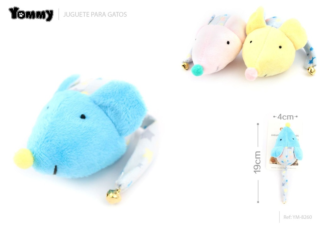 Juguete de tela en forma de ratón 19*4cm - Juguetes para gatos