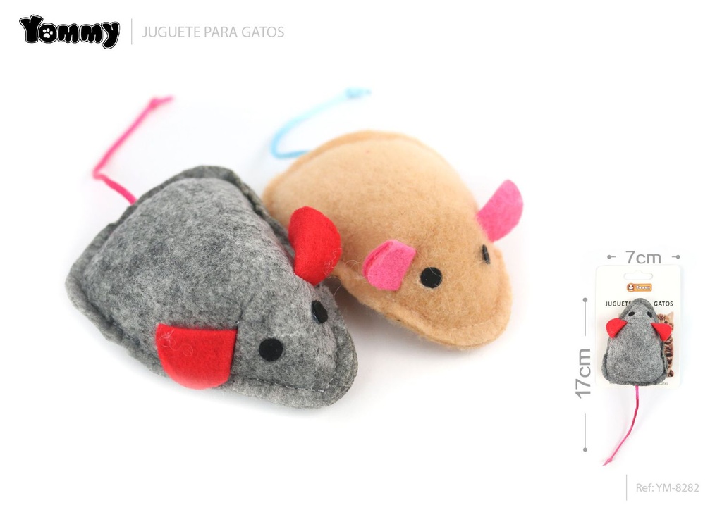 Juguete para gatos ratón de fieltro 17x7cm, accesorios para mascotas