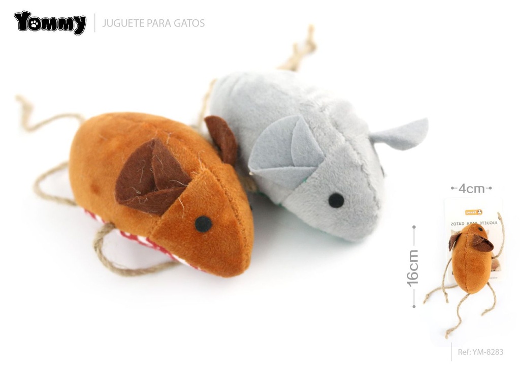 Juguete para gato ratón 16x4cm para entretenimiento de mascotas