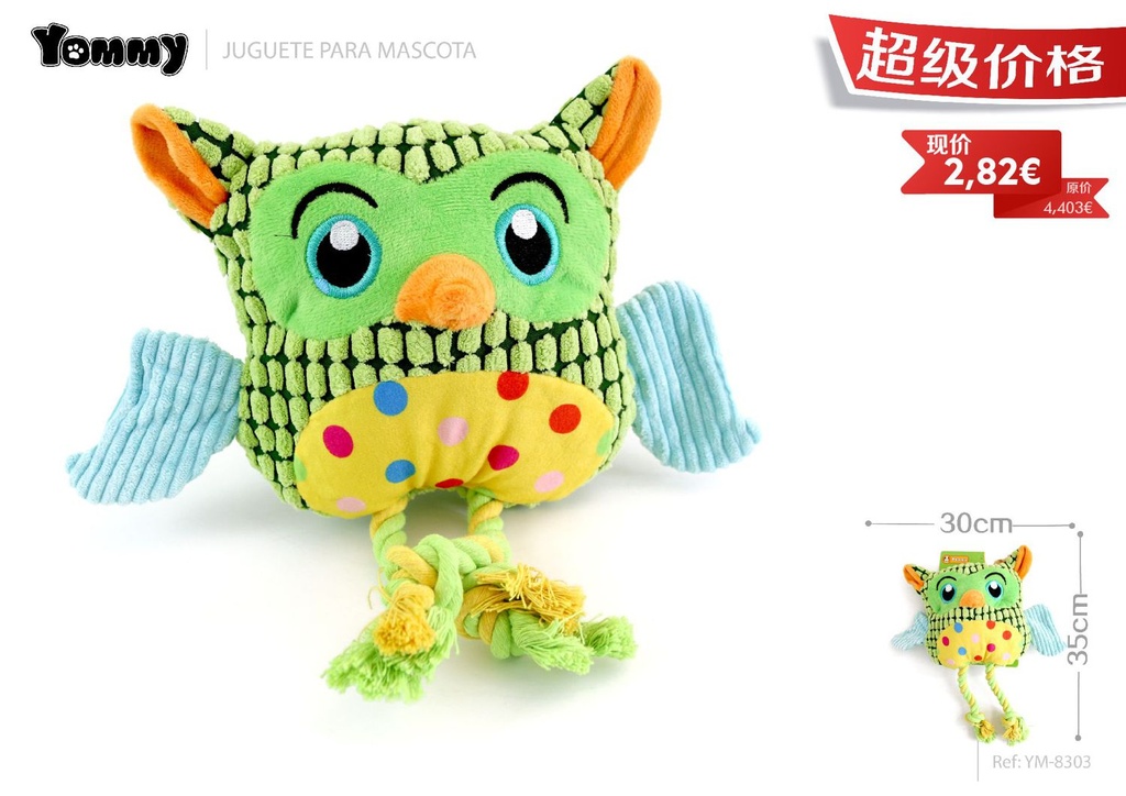 Juguete de peluche búho 35x30 cm - Juguetes para mascotas