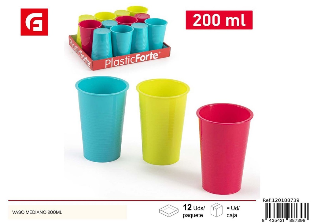 Vaso mediano de plástico de 200 ml - Artículos de cocina de plástico