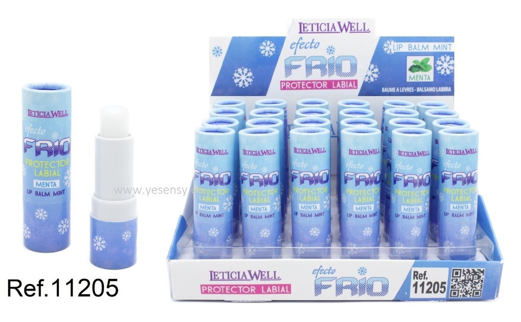 Protector labial efecto frío menta 24 unidades - Cosméticos
