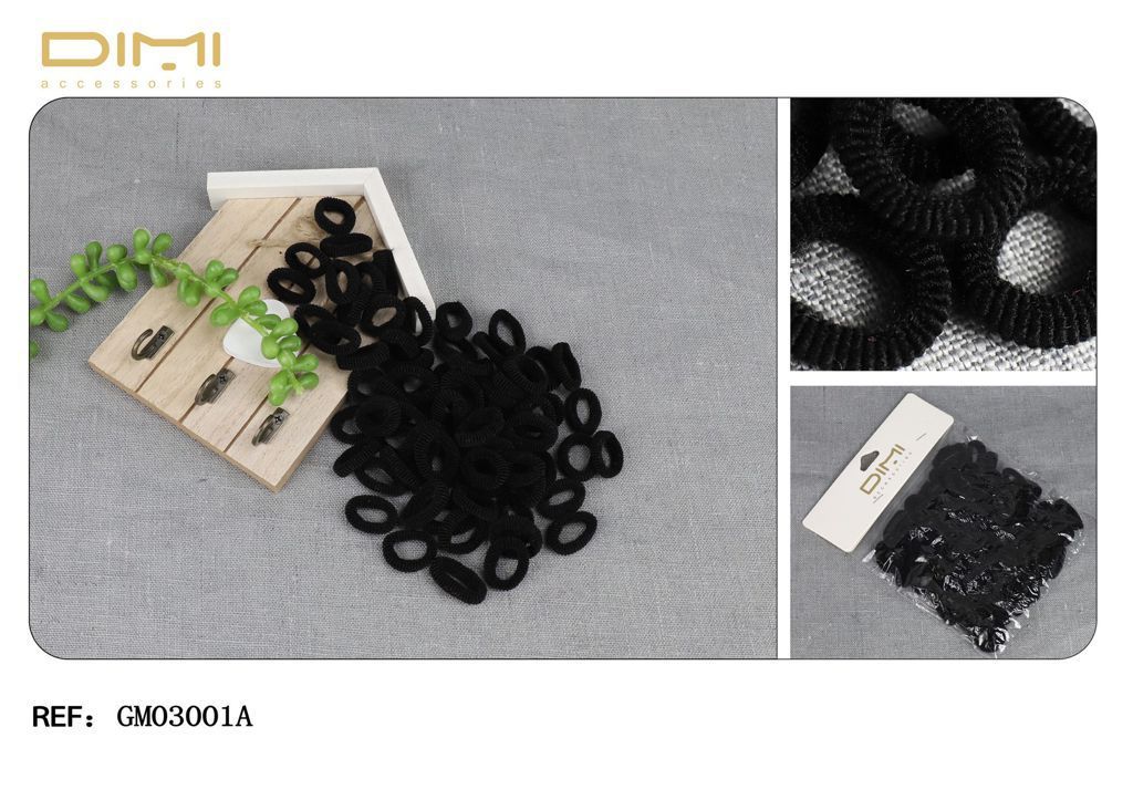 Gomitas negras (24 uds) - Accesorios de peinado y moda