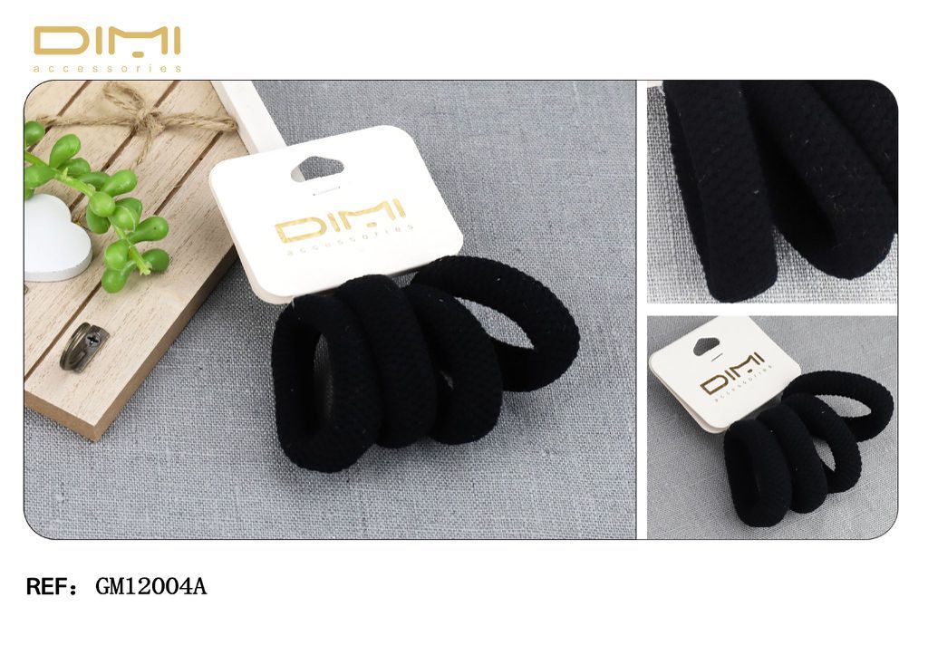 Gomas negras 5 cm (24 unidades) - Accesorios para cabello