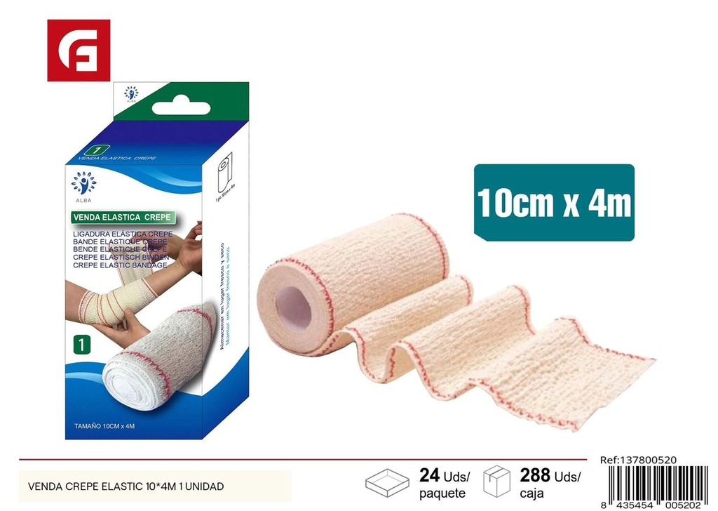 Venda Crepe Elástica 10*4M 1 Unidad - Cuidado personal