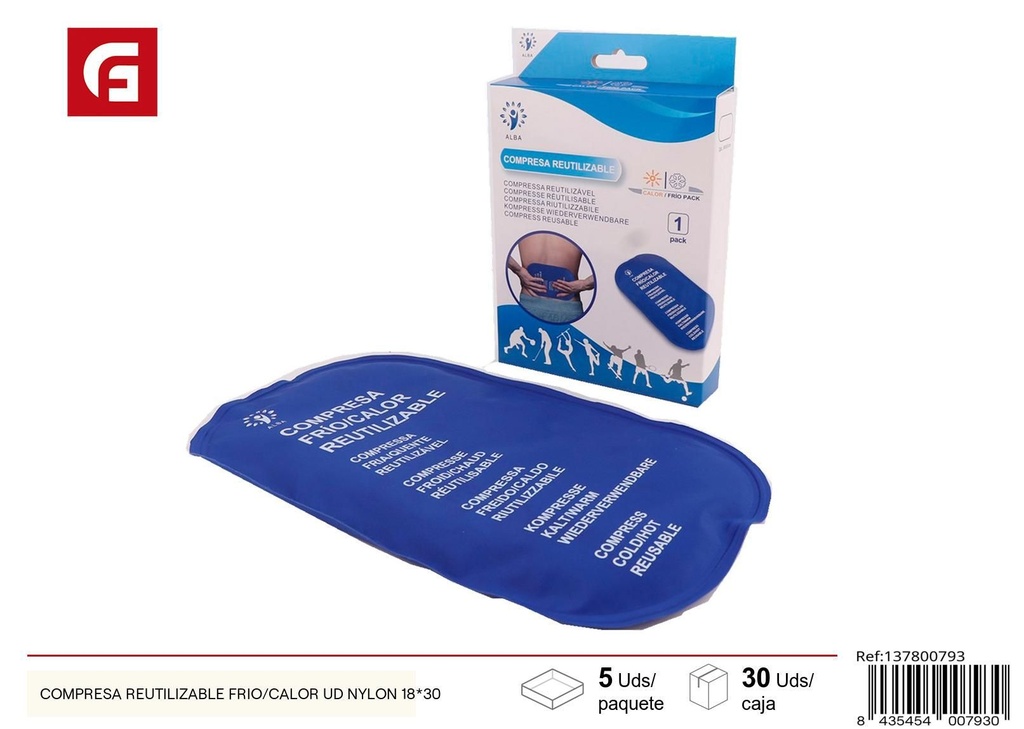 Compresa reutilizable fría/calor 18x30 cm - Cuidado personal