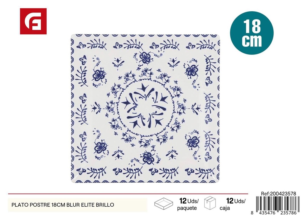 Plato de postre 18cm Blur Elite Brillo - Vajilla decorativa
