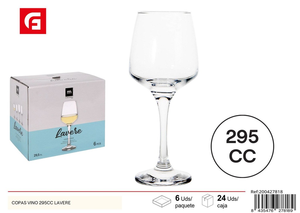 Copa de vino 295cc LAVERE - Vasos de vidrio