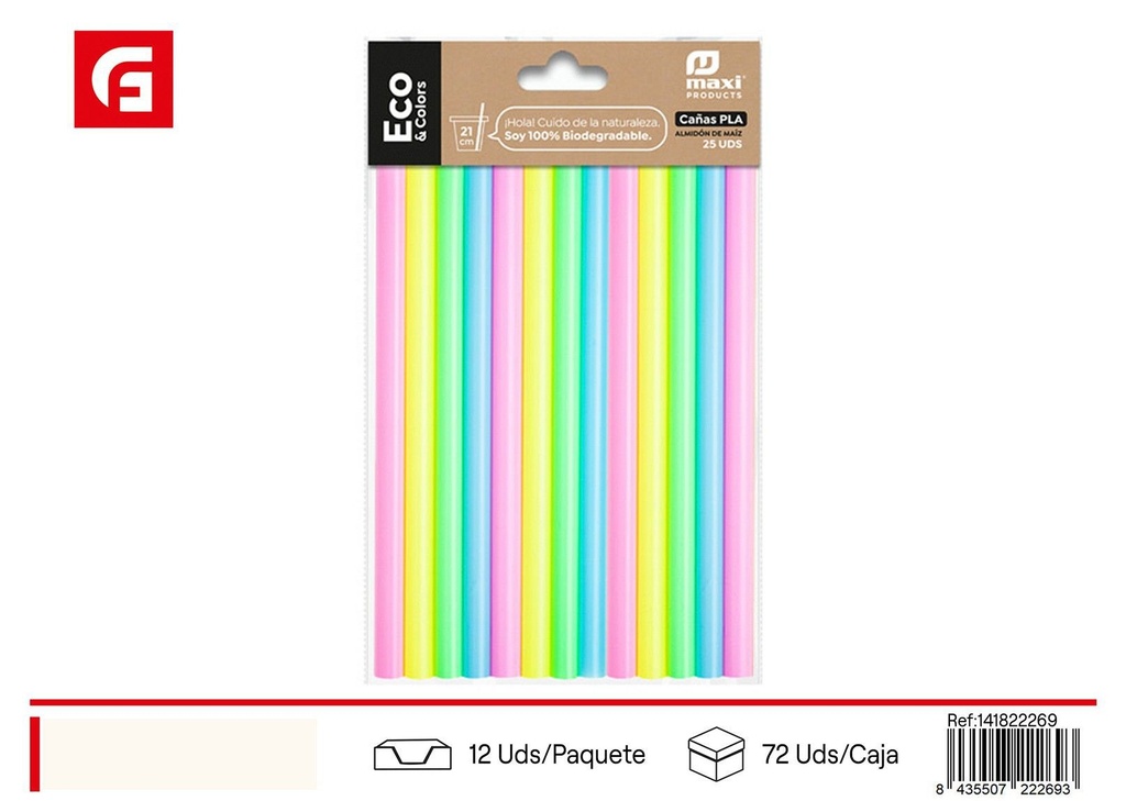 Cañas extragruesas compostables PLA - Utensilios desechables