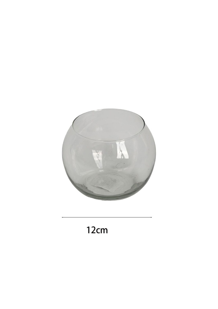 Pecera de vidrio 12cm - Decoración con flores