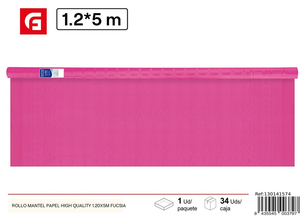 Rollo mantel papel alta calidad fucsia 1.20*5m - Artículos desechables