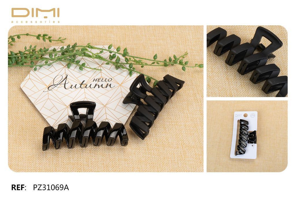 Pinza de pelo 10cm negra 12/U - Pinzas para cabello