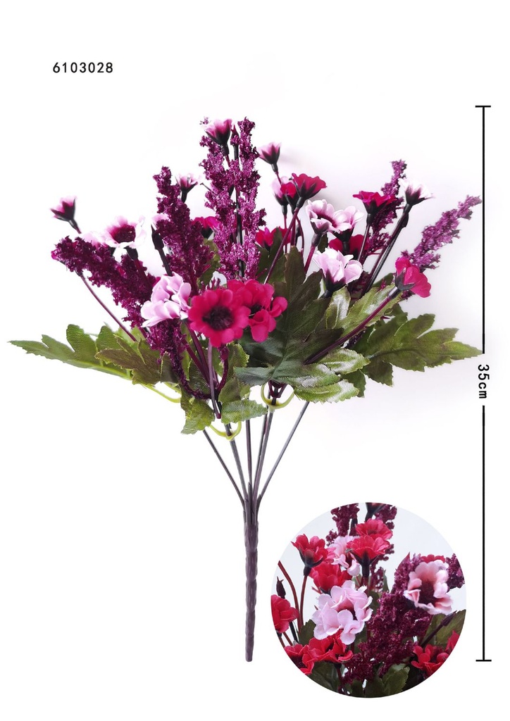 Rama decorativa de girasol pequeño 7x28cm para arreglos florales