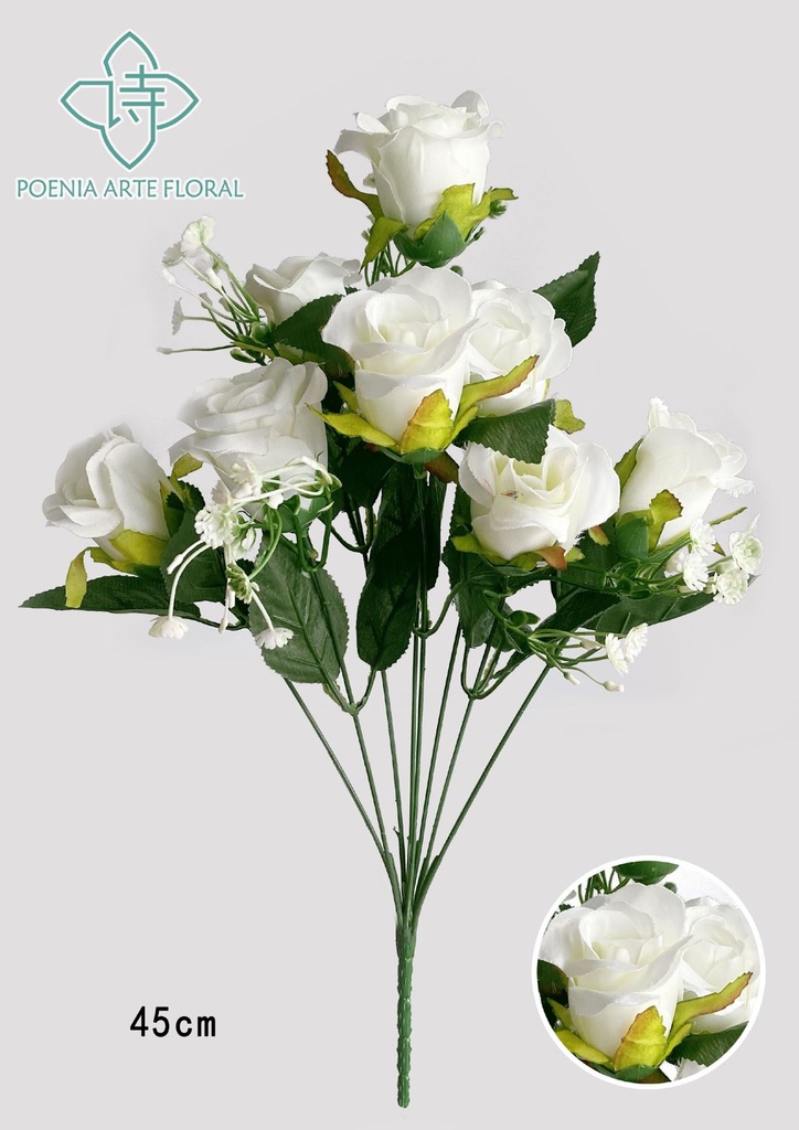 Ramo artificial - 8 cabezas de tulipán enrollado - Decoración floral