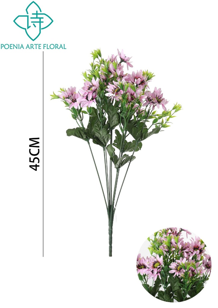 Ramo de 9 crisantemo de tela - Decoración floral