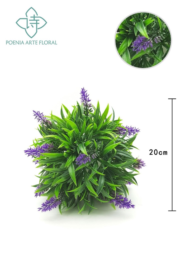 Bola de hierba verde lavanda 22 cm - Decoración con hierbas