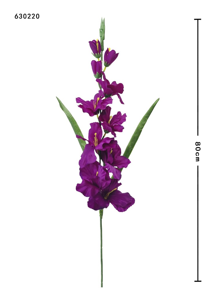 Vara de decoración con gladiolo rosa de 80 cm - Flores artificiales