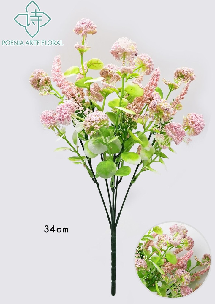 Decoración navideña 5 ramas con bolas de espuma