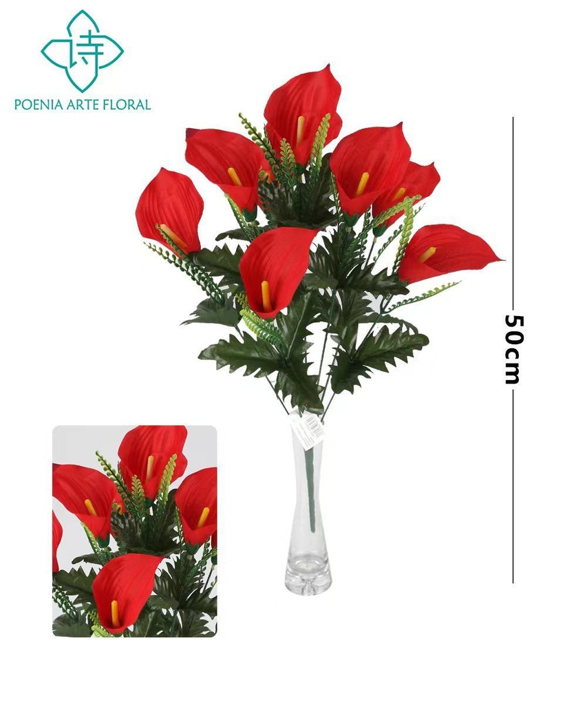 Ramo de flores artificiales blancas 45cm para decoración