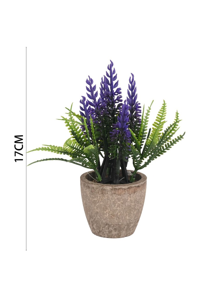Maceta artificial lavanda 16cm para decoración del hogar