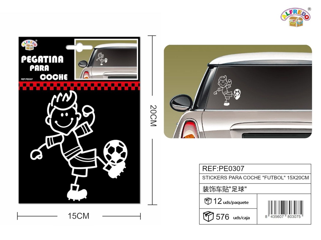 Stickers para Coche "Fútbol" 15x20 cm - Stickers para vehículos