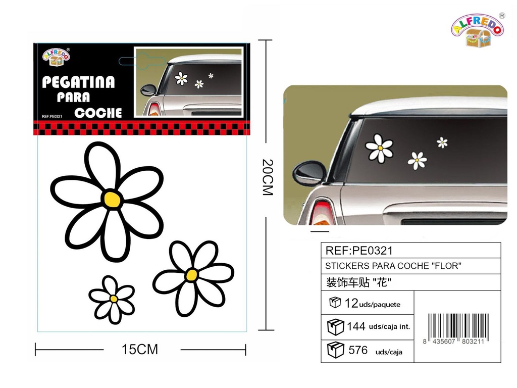 Stickers para Coche "Flor" 15x20 cm - Stickers para vehículos
