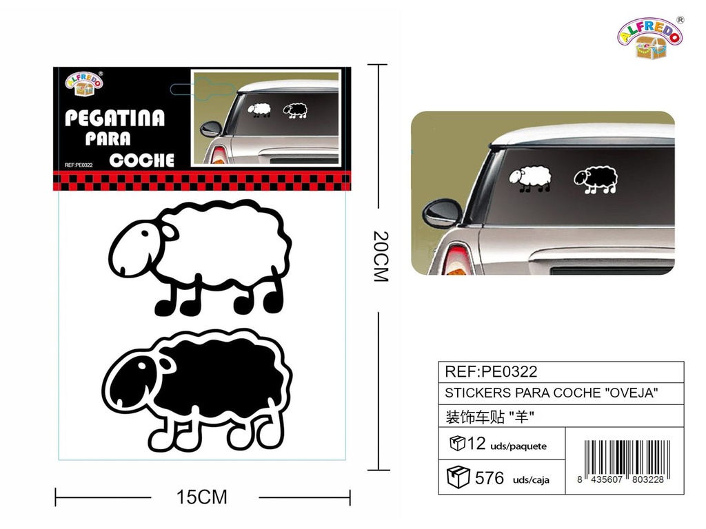 Stickers para Coche "Oveja" 15x20 cm - Stickers para vehículos