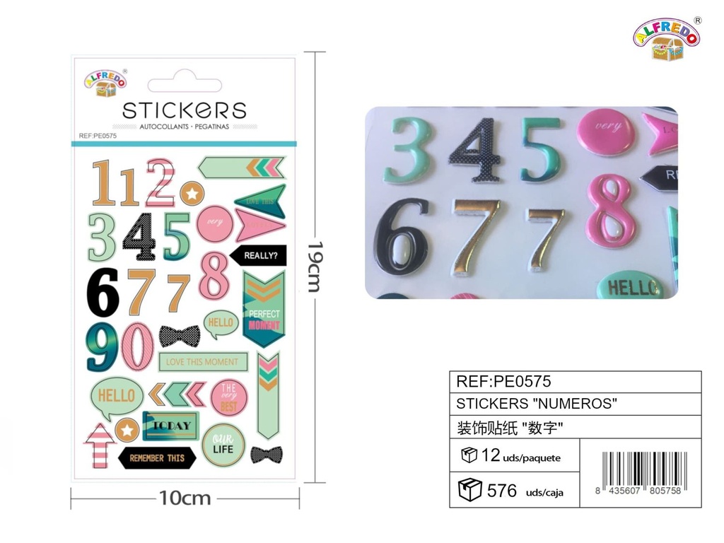 Stickers "números" 10x19 cm - Pegatinas numéricas infantiles