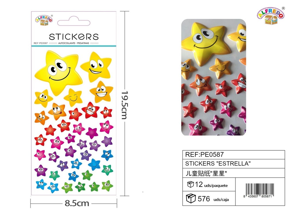 Stickers "estrella" 8.5x19.5 cm - Pegatinas infantiles