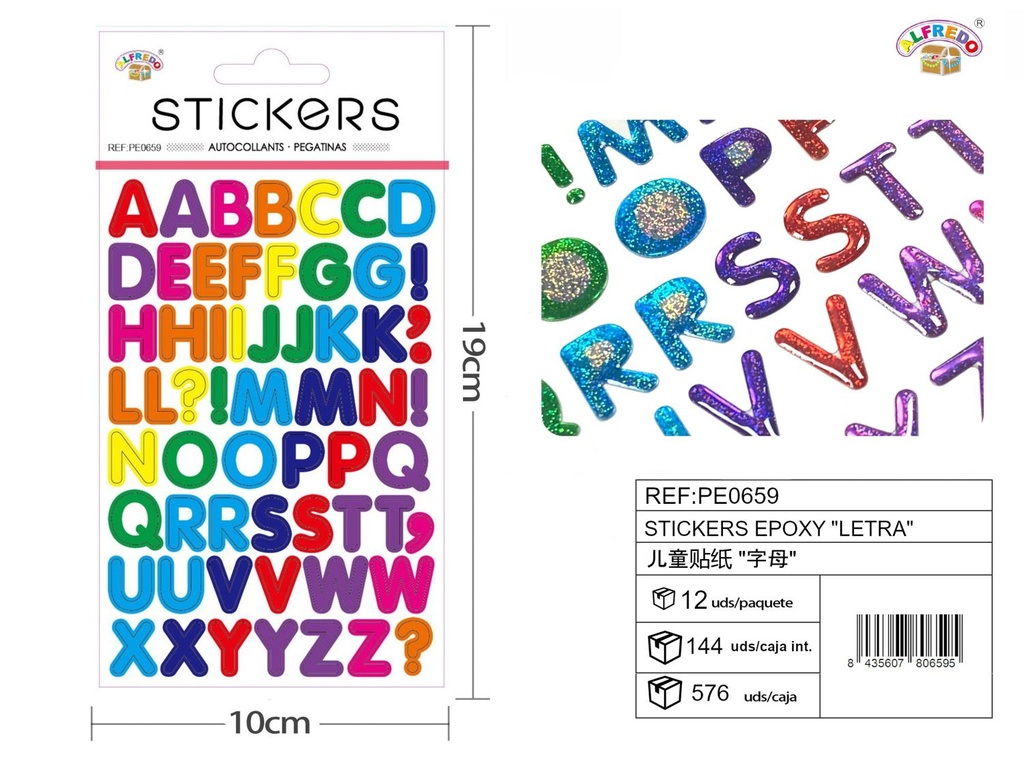 Stickers epoxy "letra" 10x19 cm - Pegatinas numéricas infantiles