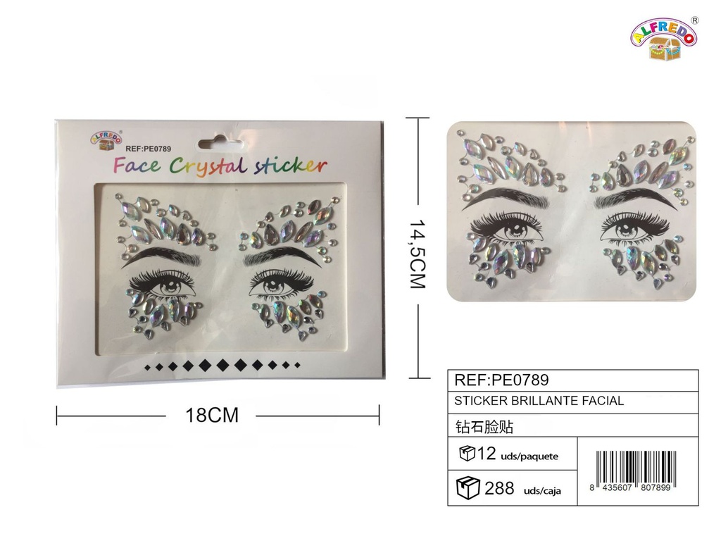 Sticker brillante facial 14.5x18 cm - Accesorios de belleza