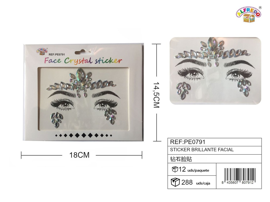 Sticker brillante facial 14.5x18 cm - Accesorios de belleza