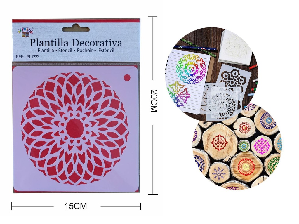 Plantilla decorativa "Mandara" 15x20cm para manualidades y decoración