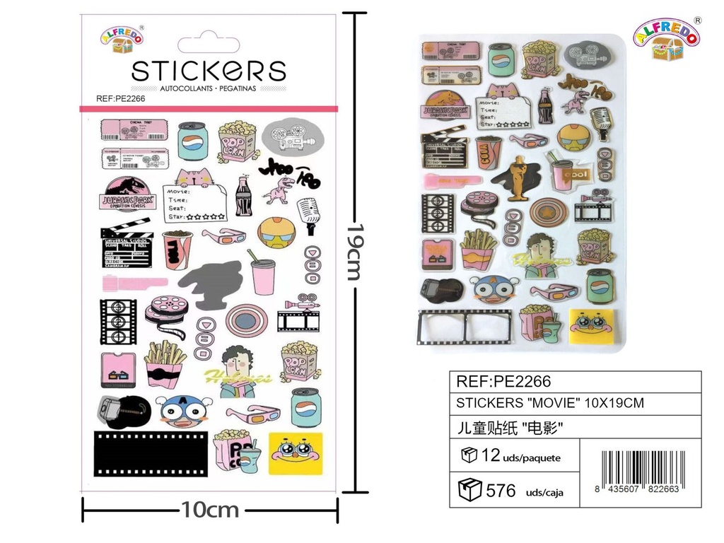 Stickers de Películas 10x19 cm - Adhesivos infantiles