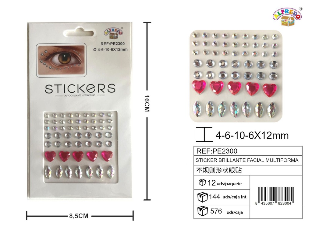 Sticker brillante facial multiforma 8.5x16cm - Accesorios de belleza