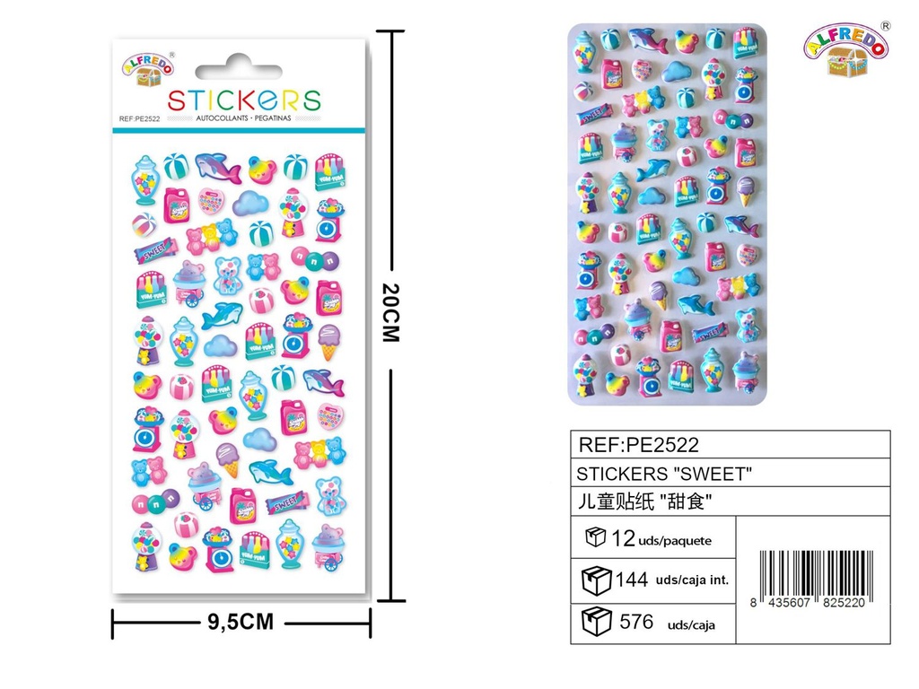 Stickers "Sweet" 9.5x20 cm - Pegatinas infantiles
