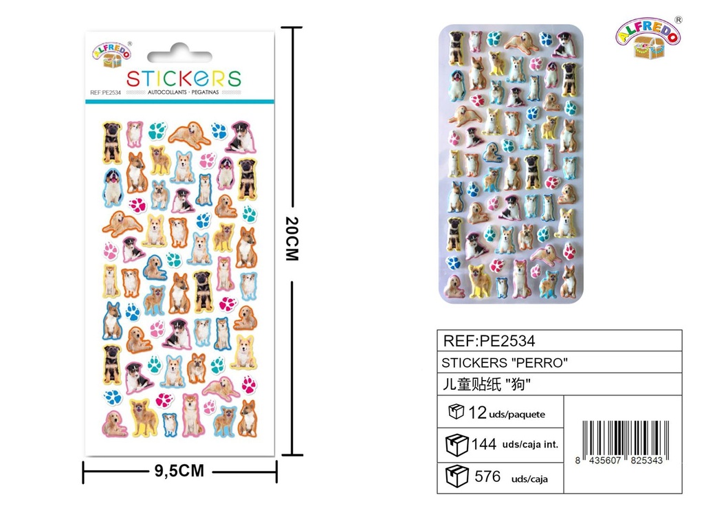 Stickers de perro 9.5x20 cm - Pegatinas infantiles