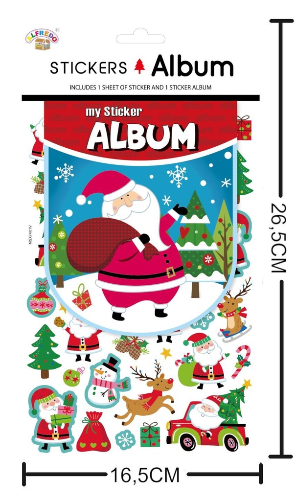Álbum de stickers navidad "Papá Noel" 16.5x26.5 cm - Artículos navideños