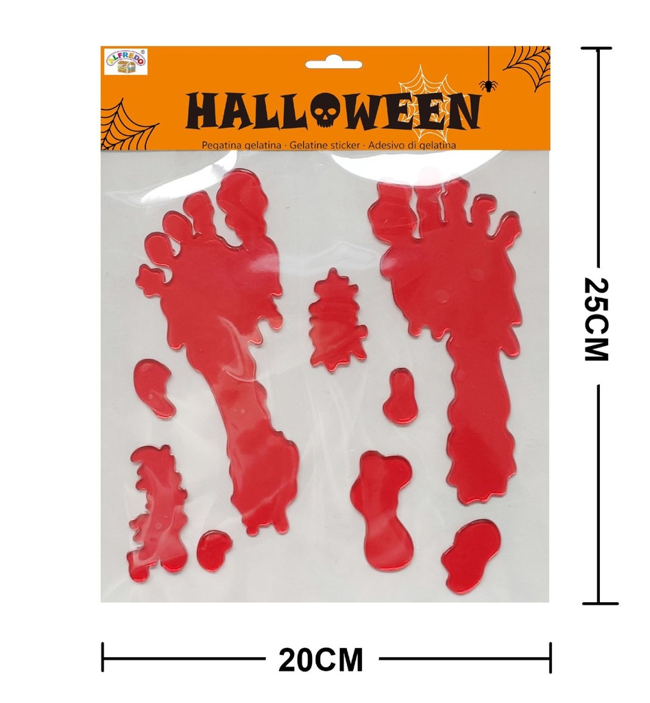 Decoración Halloween gel "Huella" 20x25 cm - Decoraciones de Halloween